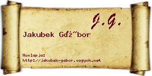 Jakubek Gábor névjegykártya